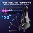 thumbnail image 5 of Gaming Headset for PS5, PS4, Xbox Series X/S, Xbox One, PC, Wired Over Ear Gaming Headphone with Noise Canceling Mic & Stereo Bass Surround Sound & LED Light - Black, 5 of 8