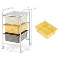thumbnail image 3 of Giantex 3-Drawer Rolling Storage Cart, Metal Frame Scrapbook Paper Organizer Cart, Mobile File Utility Cart for School, Office, Home, Dorm,  Yellow, 3 of 8