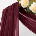 thumbnail image 2 of Burgundy Wedding Arch Draping Fabric 1 Panel 29" x 20 FT Extra Long Gauze Drapes Sheer Backdrop Curtains 6.6 Yards Airy Outdoor Drapery Panels for Wedding Bridal Shower Ceiling Decoration, 2 of 14