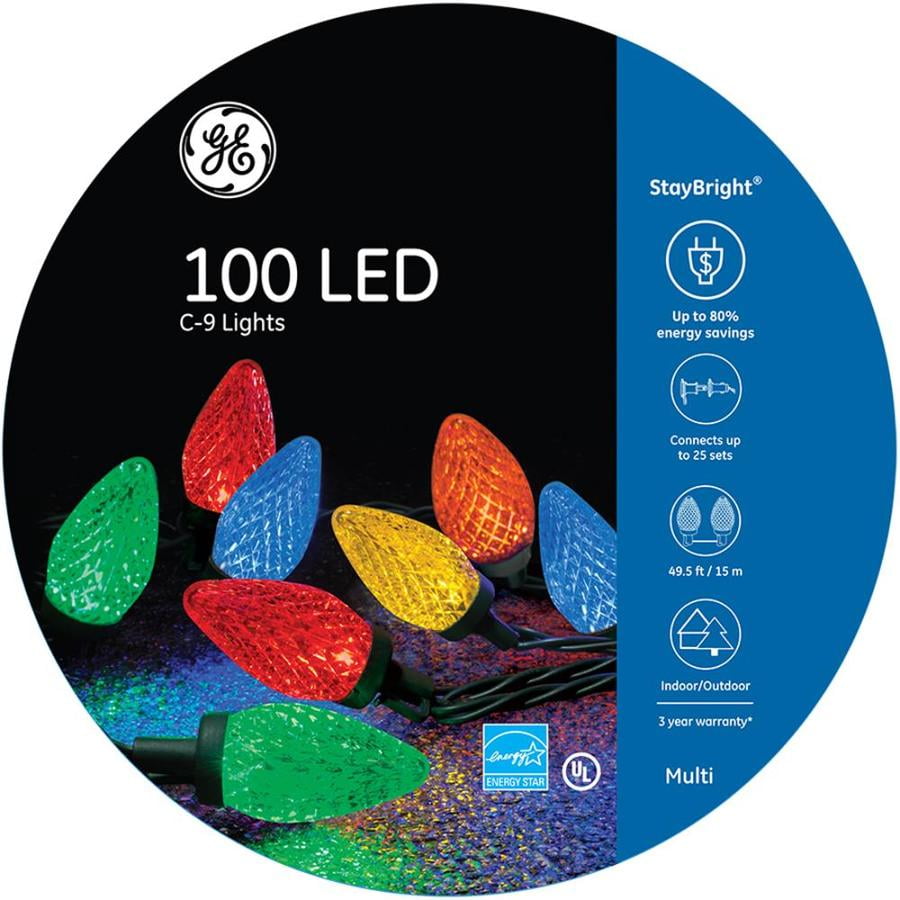 GE StayBright 100Count 49.5ft Multicolor Led PlugIn Christmas String