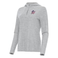 thumbnail image 2 of Women's Antigua Heather Gray Miami Marlins Daybreak Quarter-Zip Hoodie, 2 of 3