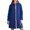 Blue, variant on Fleece Lined Hooded Long Coat, Button Front Loose Casual Trench Outerwear, Warm Winter Layering Jacket, 1 Piece Garment, S-XXL Plus Size Friendly