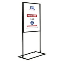 M&T Displays Double Sided Free Standing Metal Eco Info Board Black 24x36 Slide-In Poster Sign Holder