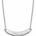 thumbnail image 1 of Sterling Silver Ss/Rhodium-Plated Small Polished Curved Edwardian Script Bar Necklace Made In United States -Jewelry By Sweet Pea, 1 of 6