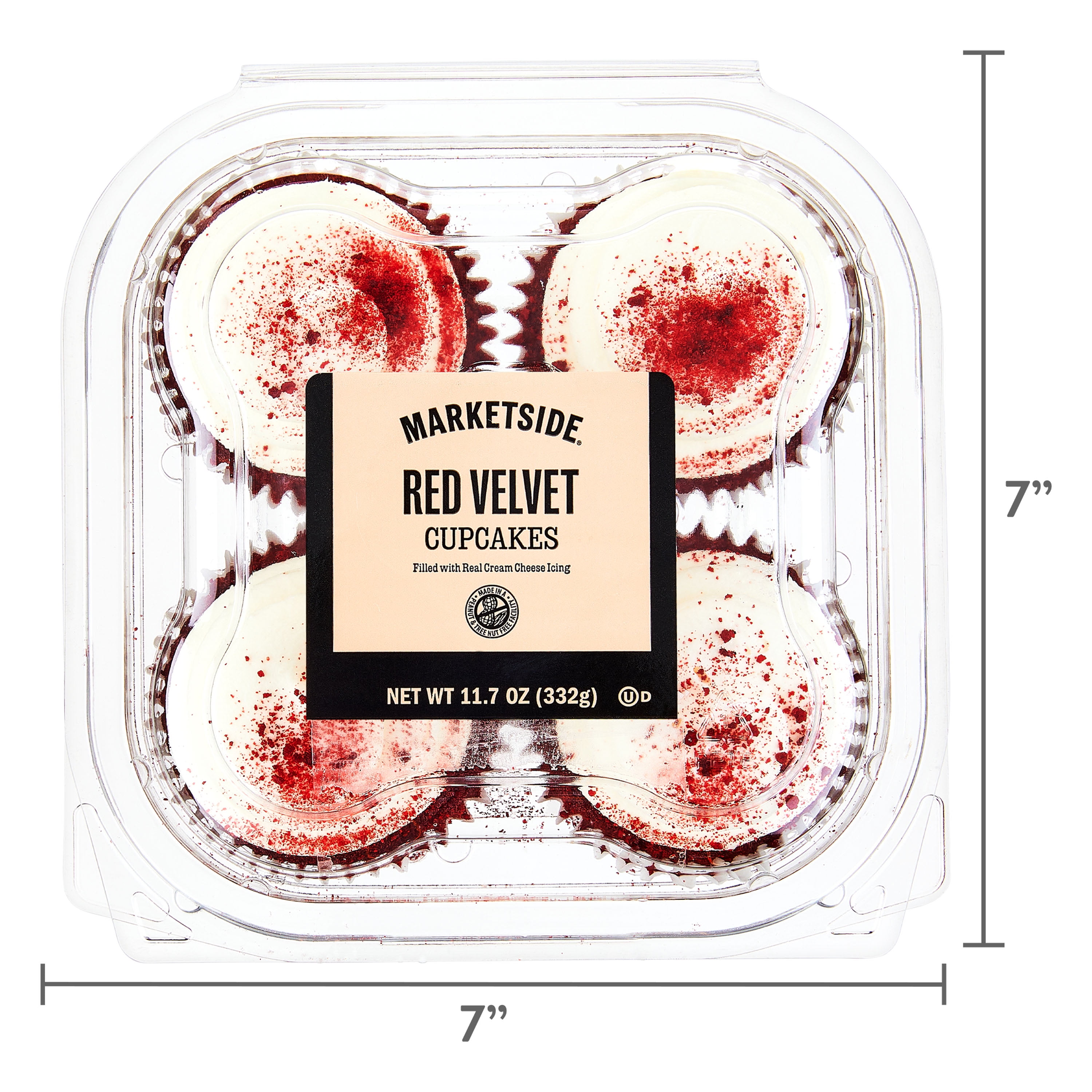 Marketside Red Velvet Cupcakes, 11.7 oz, 4 Count