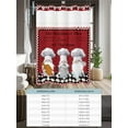 thumbnail image 6 of No Hook Shower Curtain with Snap in Liner,Kitchen Gnome Cute Chef Gourmet Pot Waterproof Bath Curtain Double Layers with See Through Top Window,Red Black Plaid Hotel Shower Curtains 72x72in, 6 of 9