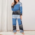 thumbnail image 2 of Balery Lighthouse On The Waters Pattern Pajama Sets for Women Long Sleeve 2 Piece Sleepwear Loungewear Sets Soft PJ's with Pockets Long Sleeve Comfy Pj Sets-X-Large, 2 of 7