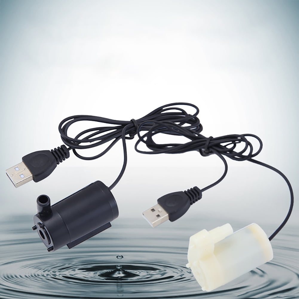 USB 1 Meter Cable Mute Small Water Pump Mini Submersible Pump  Black 