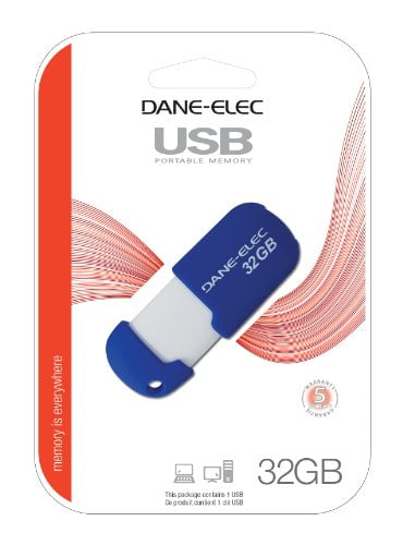 consumer electronics Electronics 32GB; Blue DANE-ELEC DA-ZMP-32G-CA-A1-R Capless USB Pen Drive 