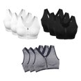 thumbnail image 3 of Qarigey Sujetador deportivo para mujer, suave y cómodo, 3 piezas, para ocasiones ampliamente aplicables, sin aros, para poscirugía Ropa interior Gris L, 3 of 6