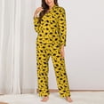thumbnail image 2 of Lsque Dinosaur Pattern Long Sleeve Pajama Set for Women - Soft 2-Piece Sleepwear and Loungewear Set with Pockets, Comfy Nightwear-Small, 2 of 7