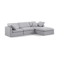 thumbnail image 1 of Meridian Furniture Indulge 105" Linen Fabric L-Shaped Modular Sectional in Gray, 1 of 10