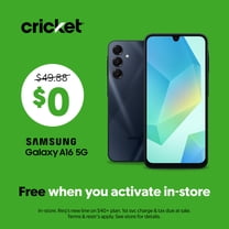 Cricket Wireless Samsung Galaxy A16 5G 128GB, 4GB (Prepaid), Blue Black