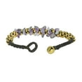 thumbnail image 3 of Surfer Inspired Purple Amethyst & Brass Beads Cluster with Bell Toggle Bracelet, 3 of 4