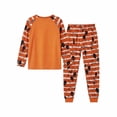 thumbnail image 3 of Enjoytime Halloween Womens Pajama Sets Pumpkin Ghost Print Cute Matching Sleepwear Long Sleeve Top Striped Pants 2 Piece Lounge Set, 3 of 8
