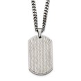 thumbnail image 1 of Collier en Acier Inoxydable Brossé and Texturé Poli 24 Pouces, 1 of 3