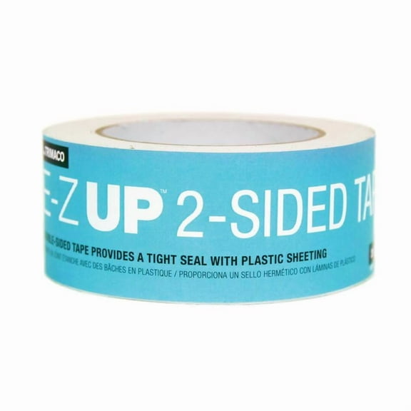Trimaco E-Z UP 54744 Adhesive Tape, Double Sided, Heavy-Duty, 60 ft L, 2 in W, White
