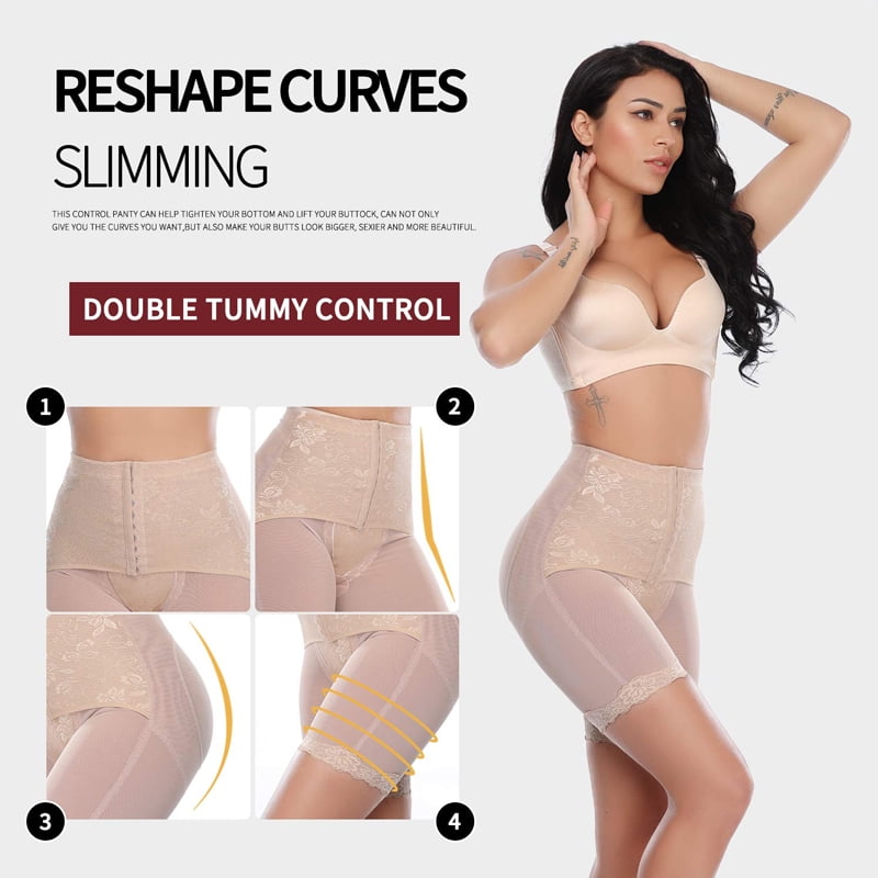 COHTB Womens Body Shaper Boyshorts Seamless Thigh Slimmer Mid Waist Tummy Control Shaperwear Underwear Slip Shorts