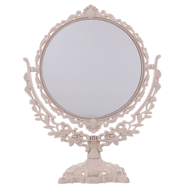 SHISUYAN 1pc Vintage Double-side Mirror Round Standing Mirror Rotating Cosmetic Mirror