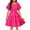 Hot Pink, variant on Arshiner Girls Dresses Square Neck Cut Out Shirred Ruffle Hem Funeral Semi Formal