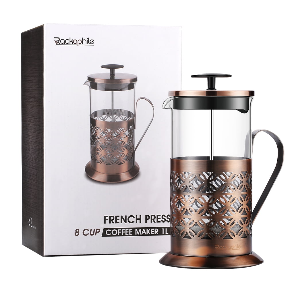 French Press Coffee Maker Tea Pot, Heat Retention Double Wall Glass