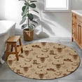 thumbnail image 3 of Brown Cow Skull Round Area Rug 4Ft Washable Circle Rugs for Bedroom Dining Room, Southwestern Vintage Cowboy Boots Burlap Non-Slip Carpet Floor Mats Indoor Outdoor Carpet Runner Aesthetic Home Decor, 3 of 8