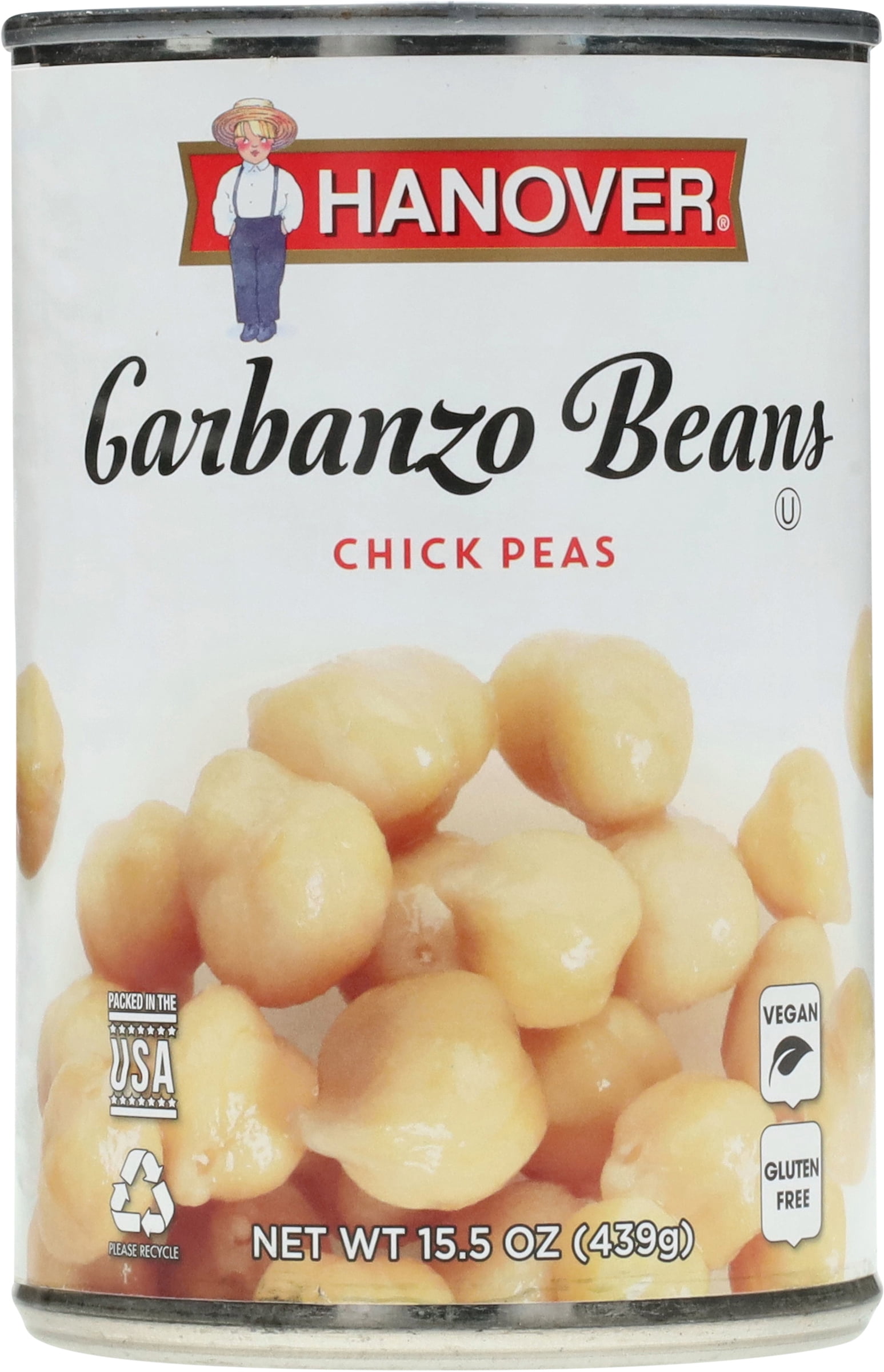 (12 pack) Hanover Garbanzo Beans Chick Peas, 15.5 oz Can – Rich-in-Fiber Garnish for Salads and Everyday Meals
