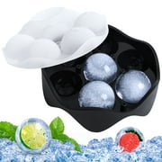 Ice Cube Tray, DANIA & DEAN Silicone Ice Molds,Sphere Ice Ball Maker for Freezer-Design with Built-in Folding Funnel,Easy Release Flexible 7-Ice Balls for Whiskey,Cocktails,Bourbon,BPA free