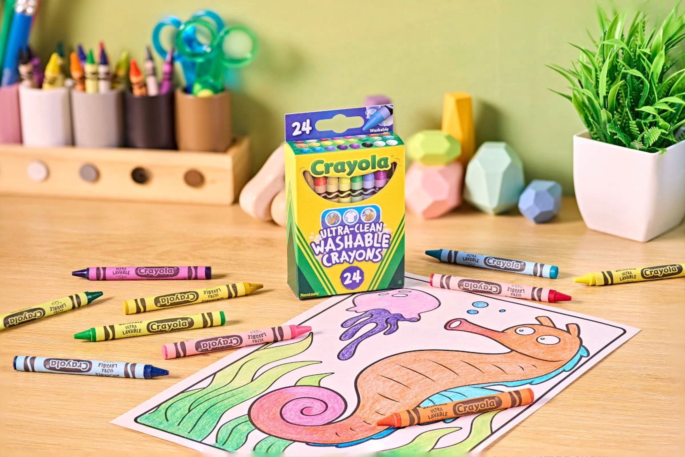 Crayola Ultra-Clean Washable Crayons, 24 Ct, School Supplies for Kids, Art Supplies, Gifts for Kids