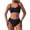 Black, variant on Two Piece Bikini Sets for Women Push up Cross Back Swimsuit Cutout Bathing Suit with Side Drawstring Summer Swimwear