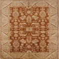thumbnail image 1 of Ahgly Company Indoor Square Mid-Century Modern Mahogany Brown Oriental Area Rugs, 7' Square, 1 of 6