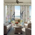 thumbnail image 4 of Easter Blackout Curtains 54 Inches Long, Country Rabbit Eggs Botanical Flowers Leaves Thermal Insulated Black Out Curtains, Darkening Window Curtain Drapes for Bedroom Living Room 45"x54" 2 Panels, 4 of 9