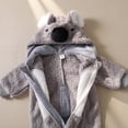 thumbnail image 5 of Unisex Toddler Animal Flannel Hooded Romper Jumpsuit, Fall Winter Warm Soft One-Piece Onesie, Machine Washable,1-3 Months, 5 of 6