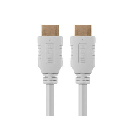 Monoprice HDMI High Speed Cable - 6 Feet - White, 4K@60Hz, HDR, 18Gbps, YUV 4:4:4, 28AWG - Select