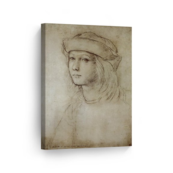 Smile Art Design Probable Self-Portrait Drawing by Raphael Art Canvas Print Famous Fine Art Reproduction Canvas Wall Art Renaissance Art Home Decor Ready to Hang Made in the USA 28x19
