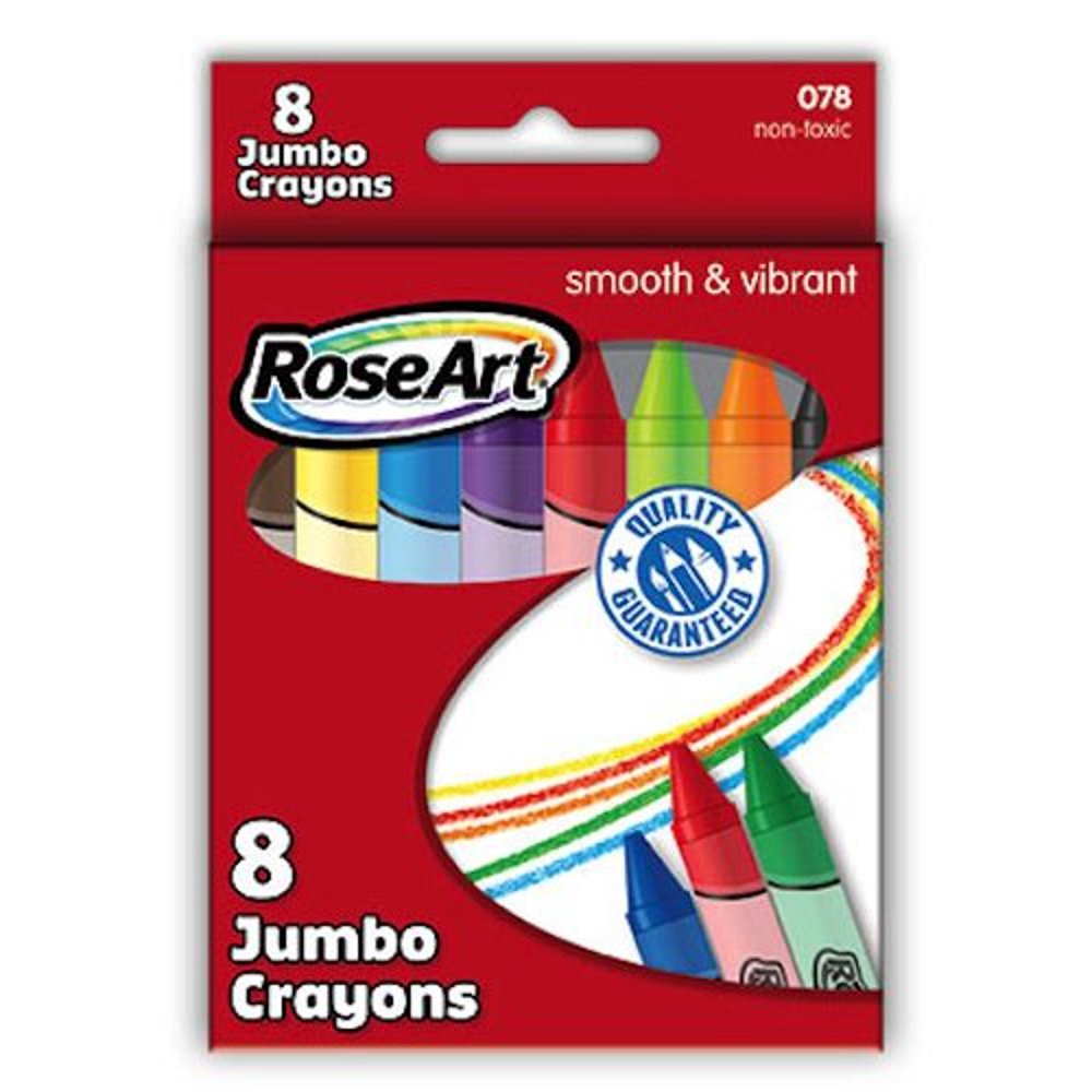 RoseArt 8 Jumbo Crayons (dfb62)