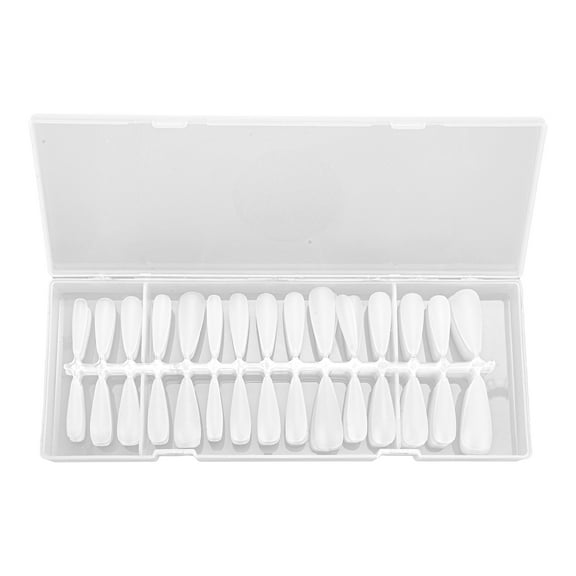 Unique Bargains 1 Set Women's Matte Medium Long Stiletto Fake Nails Kit False Nail with Box Clear