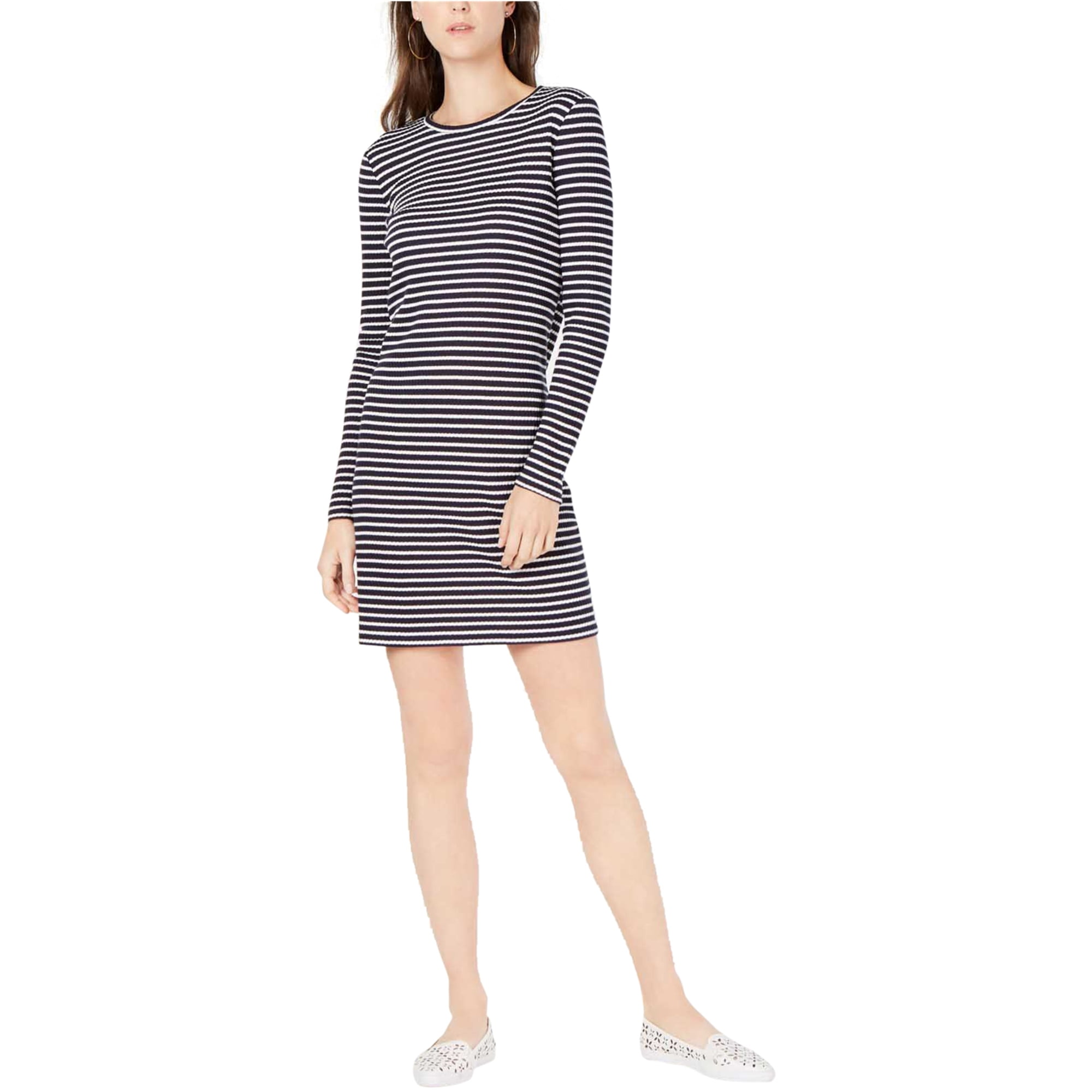Michael Kors Womens Striped Shirt Dress 