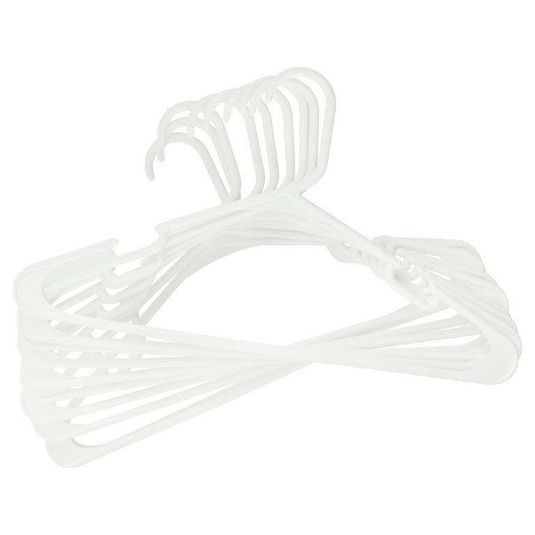 House Day 60 Pack Plastic Tubular Adult Hangers 16.5 inch Light-Weight White PLA