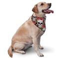 thumbnail image 2 of Naloa Skull and Roses Dog Bandanas 1PC Washable Triangle Dog Scarfs Premium Durable Fabric, for Small Medium Large Dogs and Cats, 2 of 6