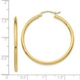 thumbnail image 2 of 14k Yellow Gold Lightweight Tube Hoop Earrings - 1.9 Grams - Measures 35x36mm Wide 2mm Thick, 2 of 2