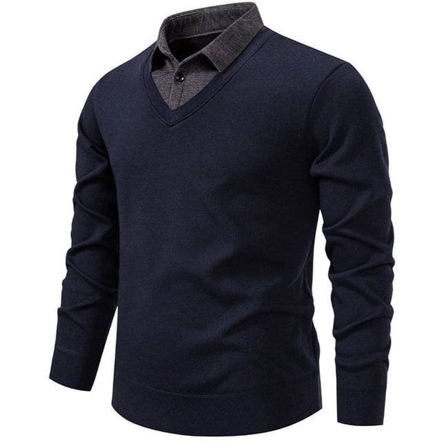 Blusa y camisa de manga larga con cuello vuelto para hombre, camisa de punto con bloques de color, blusa ajustada de manga larga con cuello vuelto y medio botón, blusa de poliéster para hombre