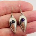 thumbnail image 2 of Semi-Precious Natural Royal Amethyst Sterling Silver Drop Earrings | 2" Long |, 2 of 11