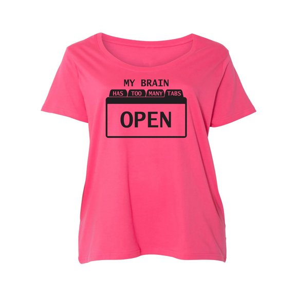 My Brain Has Too Many Tabs Open Womens Plus Size Scoopneck Tee