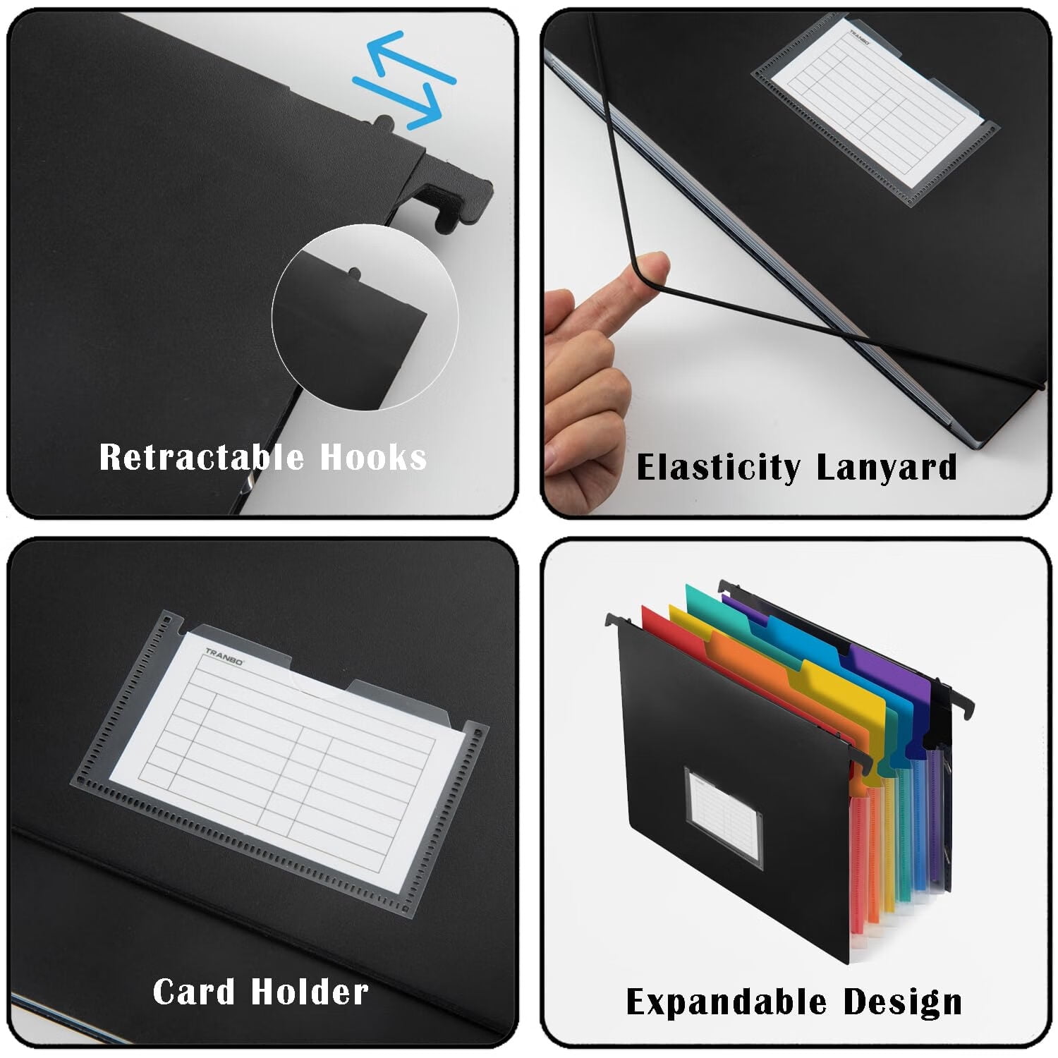 Plastic Expanding Hanging File Folders,7 Innovative 1.2" Accordion Pockets,Large Capacity,Multicolor Tabs,Regular File Size - 1 Pack