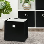 Mainstays Collapsible Fabric Cube Storage Bins (10.5 x 10.5), Rich Black, 4 Pack
