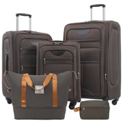 "3-Piece Expandable Softside Luggage Set with Duffel Bag, Lightweight Spinner Suitcase"