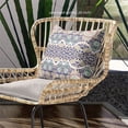 thumbnail image 3 of Amrita Sen Designs  16 x 16 in. Sephalina Paisley Leaves Broadcloth Indoor & Outdoor Zippered Pillow - Beige, Blue & White, 3 of 7