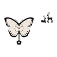 thumbnail image 1 of Reloj De Pared De Mariposa Acrílica Y Figura De Reno De Resina De Ciervo Negro, Conjunto Decorativo Para Oficina, Comedor, Sala De Estar, Estudio Y Balcón., 1 of 8