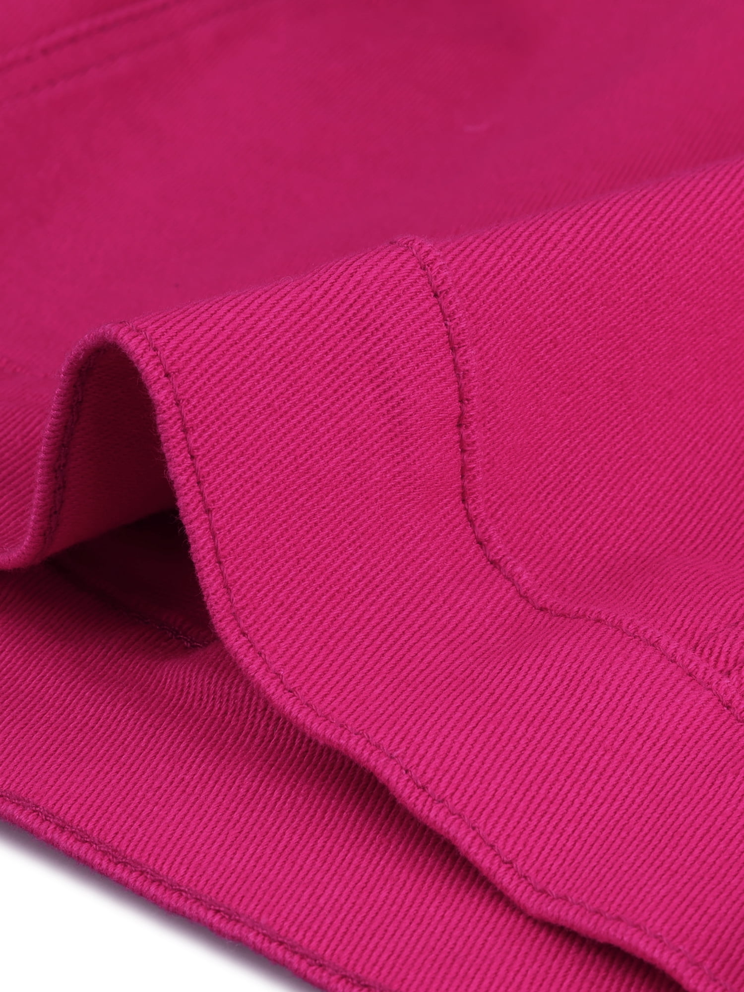 DARING DIVA Women's Plus Button Closed Cropped Denim Jacket 6X Hot Pink